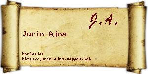 Jurin Ajna névjegykártya